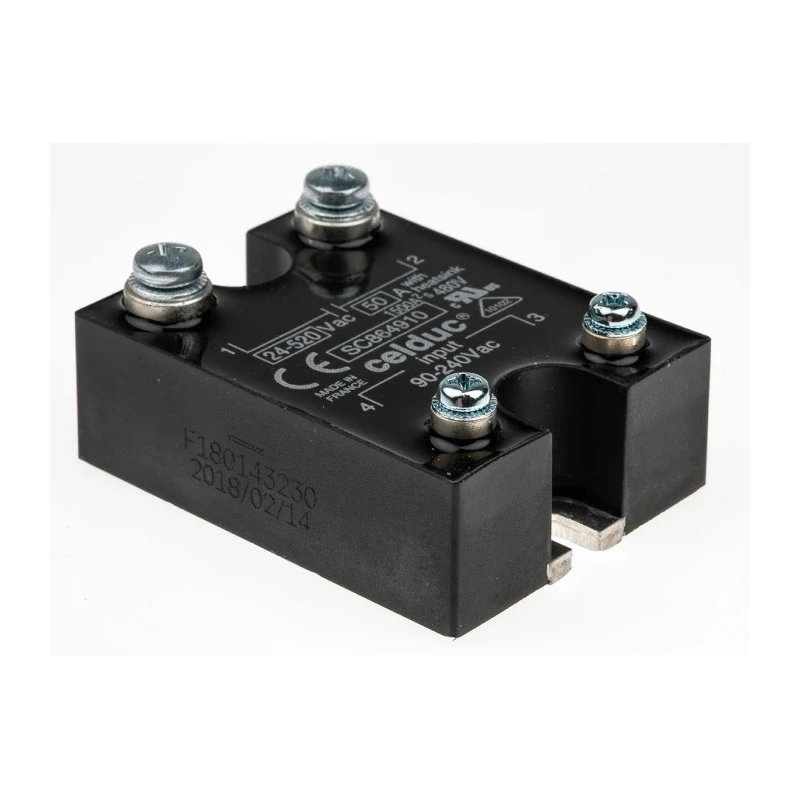 Celduc SC8 Series Solid State Relay, Panel Mount, 50 A Load, 520 Vrms Load, 240V AC Control SC864910