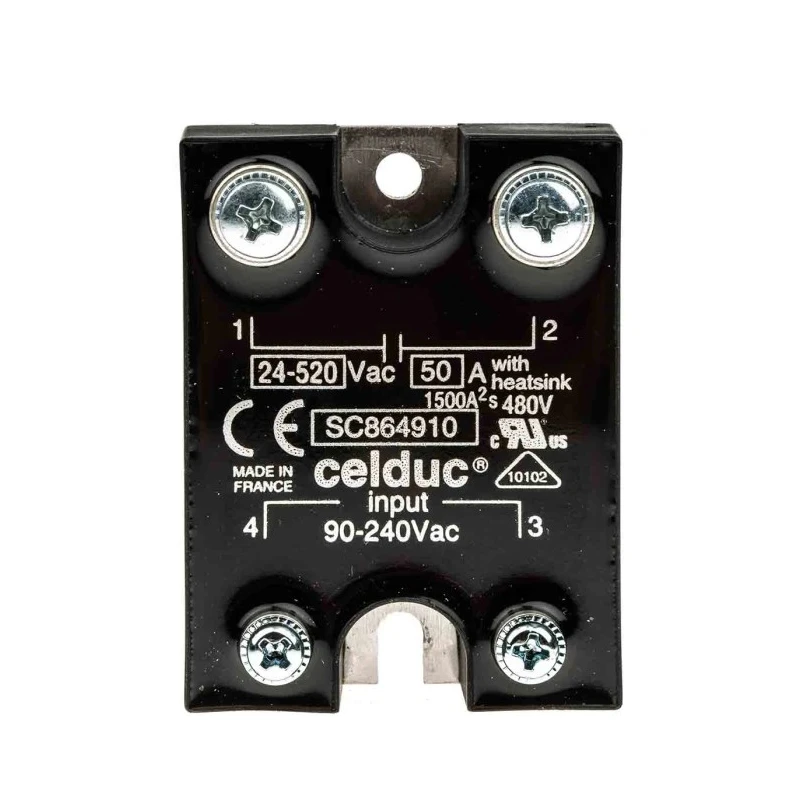 Celduc SC8 Series Solid State Relay, Panel Mount, 50 A Load, 520 Vrms Load, 240V AC Control SC864910
