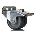 Tente Braked Swivel Castor, 45 kg Load Capacity, 50 mm Wheel Diameter, Thermoplastic Rubber Wheel 1975PJO050P30-11