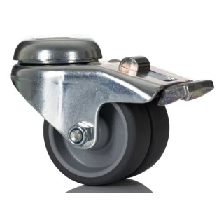 Tente Braked Swivel Castor, 45 kg Load Capacity, 50 mm Wheel Diameter, Thermoplastic Rubber Wheel 1975PJO050P30-11