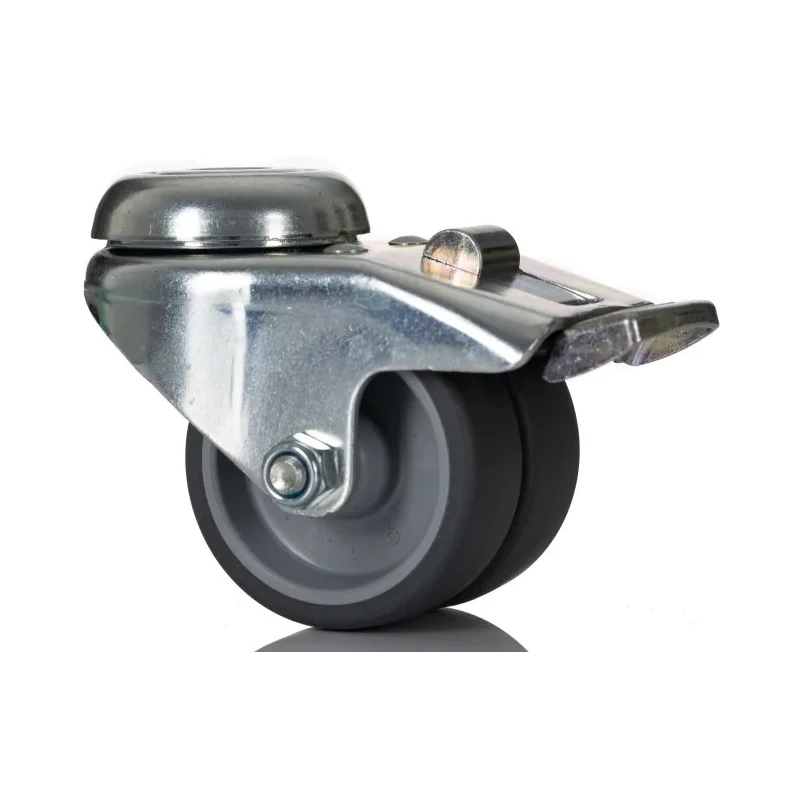 Tente Braked Swivel Castor, 45 kg Load Capacity, 50 mm Wheel Diameter, Thermoplastic Rubber Wheel 1975PJO050P30-11