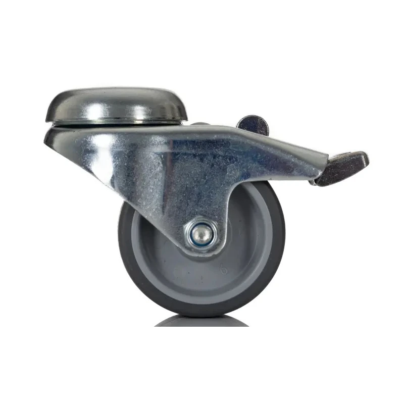 Tente Braked Swivel Castor, 45 kg Load Capacity, 50 mm Wheel Diameter, Thermoplastic Rubber Wheel 1975PJO050P30-11