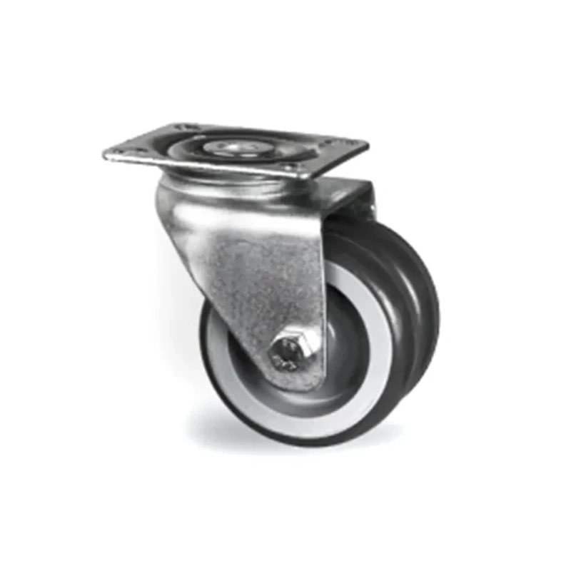 Tente Swivel Castor with 50 mm Thermoplastic Rubber Wheel, 45 kg Load Capacity, Plain Bearing Hub 1970PJO050P40