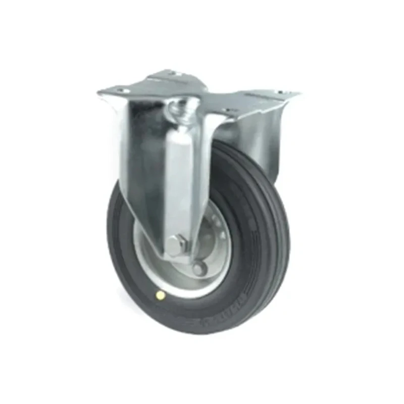 Tente Fixed Castor with 70 kg Load Capacity, 100 mm Solid Rubber Wheel, Pressed Steel Frame 3478DYR100P62