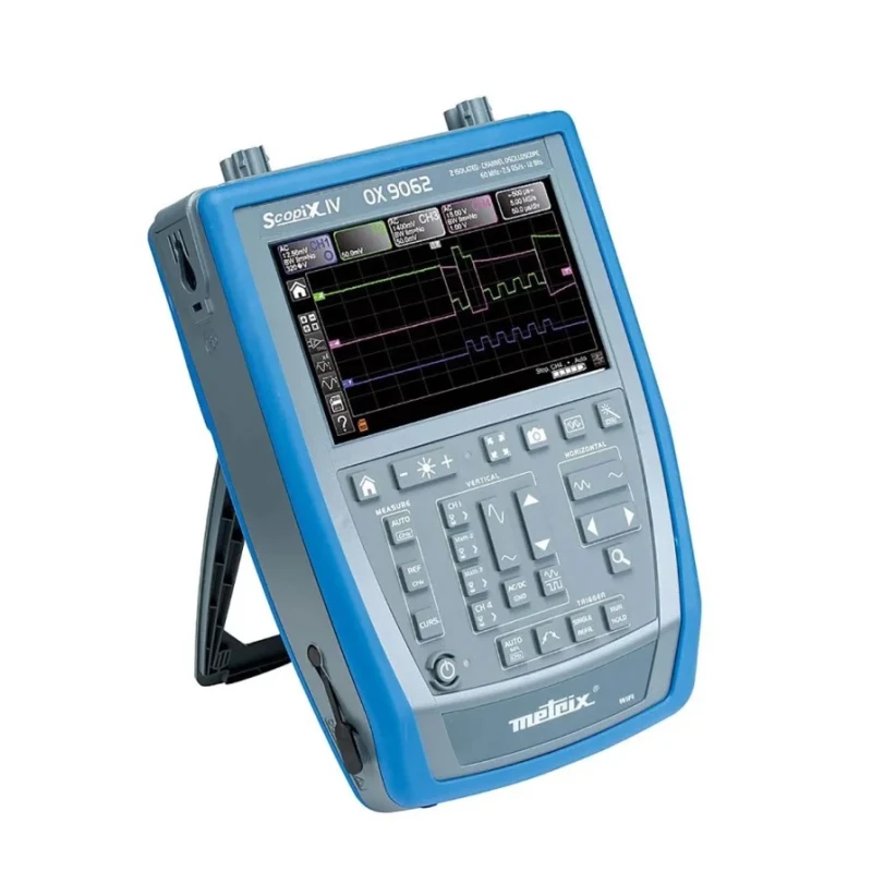 Metrix 60 MHz Handheld Digital Storage Oscilloscope, 2 Channels, 7 in TFT LCD, Lithium-ion Battery OX9062