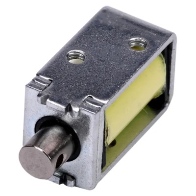 Johnson Electric Linear Solenoid Pull Action, 100% Duty Cycle, 24mm Stroke, 1.3W Power, 27.7Ω Coil Resistance B12-255-B-3