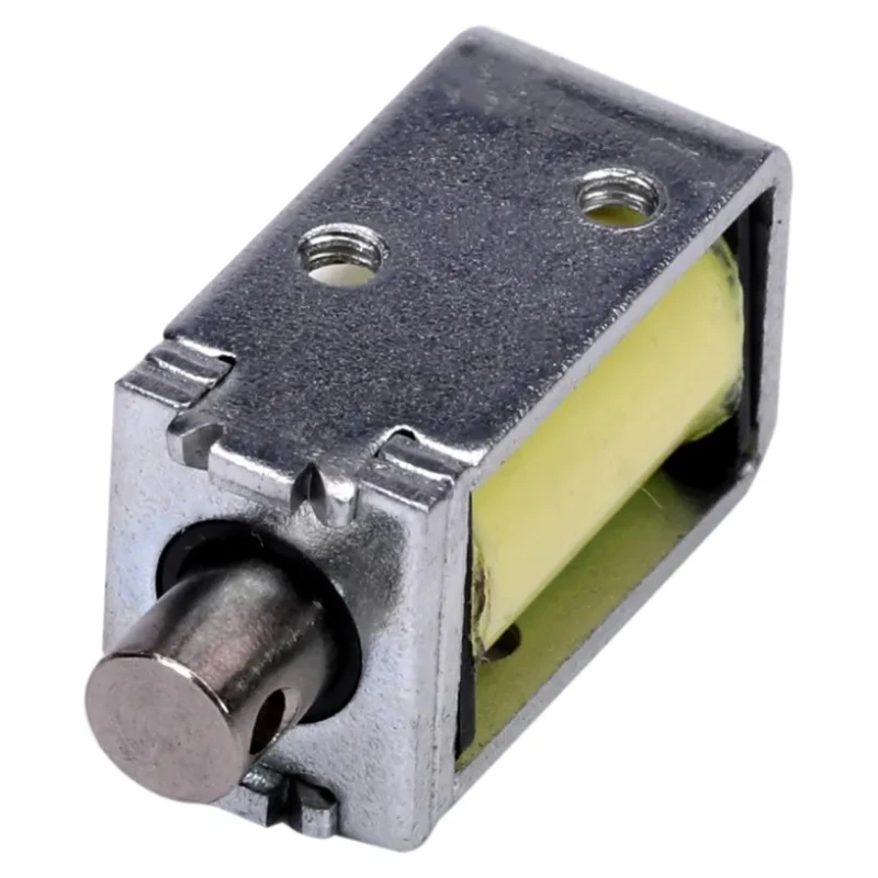 Johnson Electric Linear Solenoid Pull Action, 100% Duty Cycle, 24mm Stroke, 1.3W Power, 27.7Ω Coil Resistance B12-255-B-3