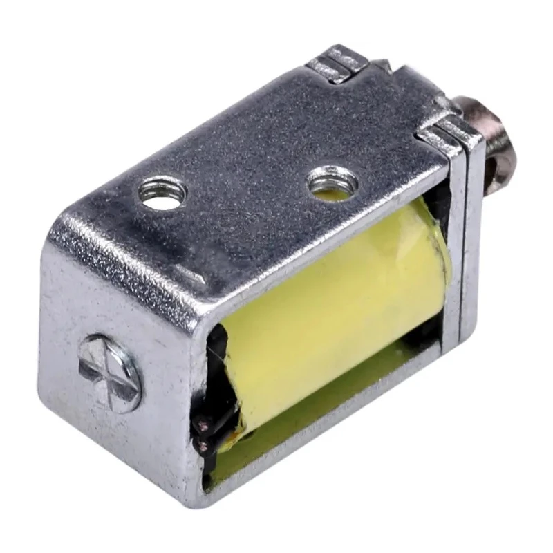 Johnson Electric Linear Solenoid Pull Action, 100% Duty Cycle, 24mm Stroke, 1.3W Power, 27.7Ω Coil Resistance B12-255-B-3