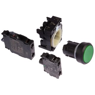Siemens SIRIUS ACT 3SU11 Series Illuminated Push Button Complete Unit, Panel Mount, 22 mm Cutout Green 3SU1102-0AB40-1FA0
