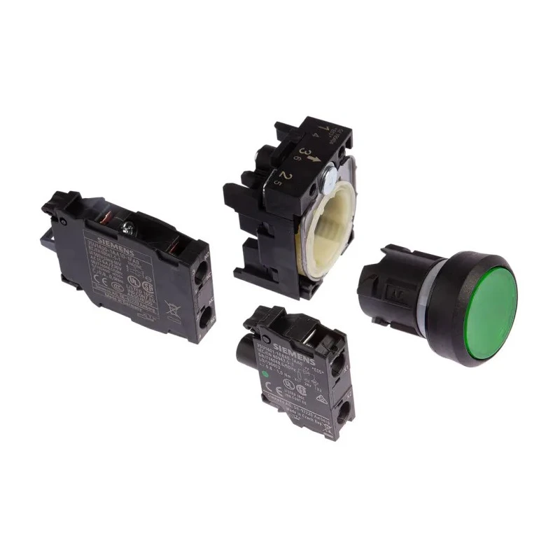 Siemens SIRIUS ACT 3SU11 Series Illuminated Push Button Complete Unit, Panel Mount, 22 mm Cutout Green 3SU1102-0AB40-1FA0