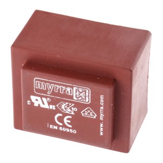 Myrra 12 V ac 2 Output PCB Transformer, 230 V ac, 30 VA, Mount Type PCB, UL 1585, EN 61558-2-6, UL 506, CEI 126, EN 44201
