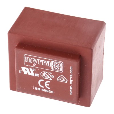 Myrra 12 V ac 2 Output PCB Transformer, 230 V ac, 30 VA, Mount Type PCB, UL 1585, EN 61558-2-6, UL 506, CEI 126, EN 44201