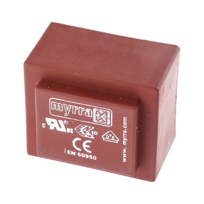 Myrra 12 V ac 2 Output PCB Transformer, 230 V ac, 30 VA, Mount Type PCB, UL 1585, EN 61558-2-6, UL 506, CEI 126, EN 44201