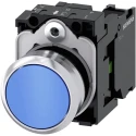 Siemens SIRIUS ACT 3SU11 Series Push Button Complete Unit Blue, Panel Mount, 22 mm Cutout, SPST, IP66 3SU1150-0AB50-1BA0