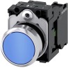 Siemens SIRIUS ACT 3SU11 Series Push Button Complete Unit Blue, Panel Mount, 22 mm Cutout, SPST, IP66 3SU1150-0AB50-1BA0
