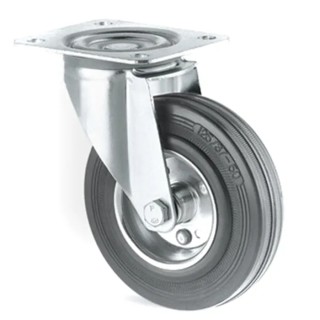 Tente Swivel Castor, 205 kg Load Capacity, 200 mm Wheel Diameter, Thermoplastic Rubber Wheel 3370DVR200P63