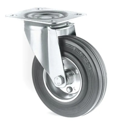 Tente Swivel Castor, 205 kg Load Capacity, 200 mm Wheel Diameter, Thermoplastic Rubber Wheel 3370DVR200P63