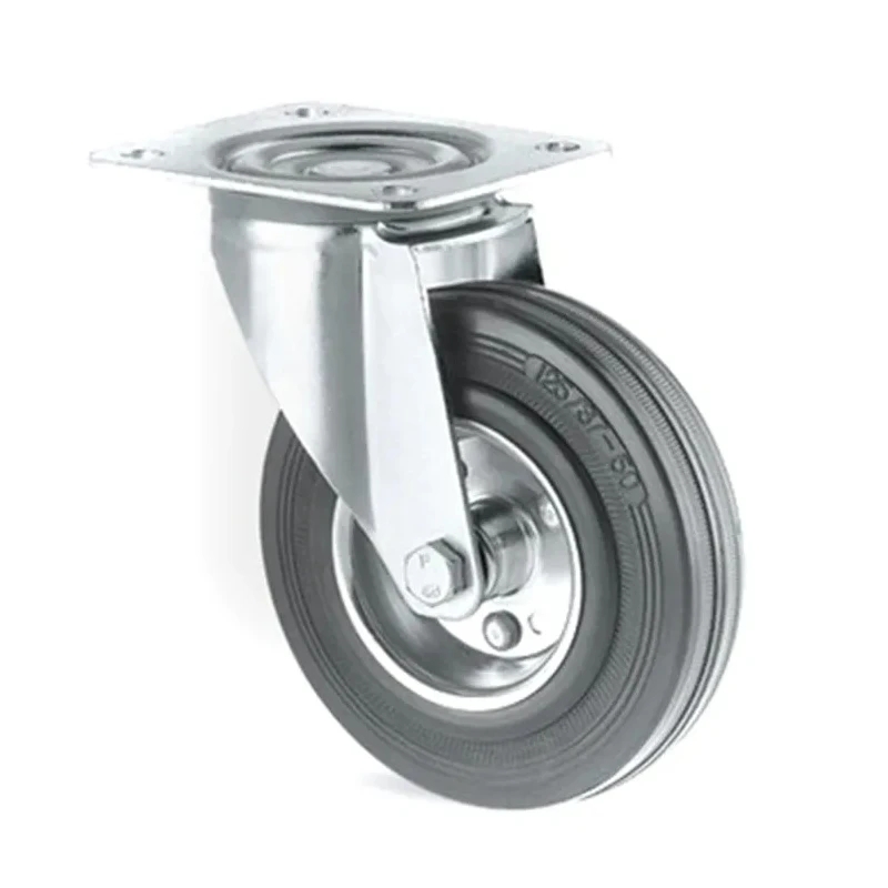 Tente Swivel Castor, 205 kg Load Capacity, 200 mm Wheel Diameter, Thermoplastic Rubber Wheel 3370DVR200P63