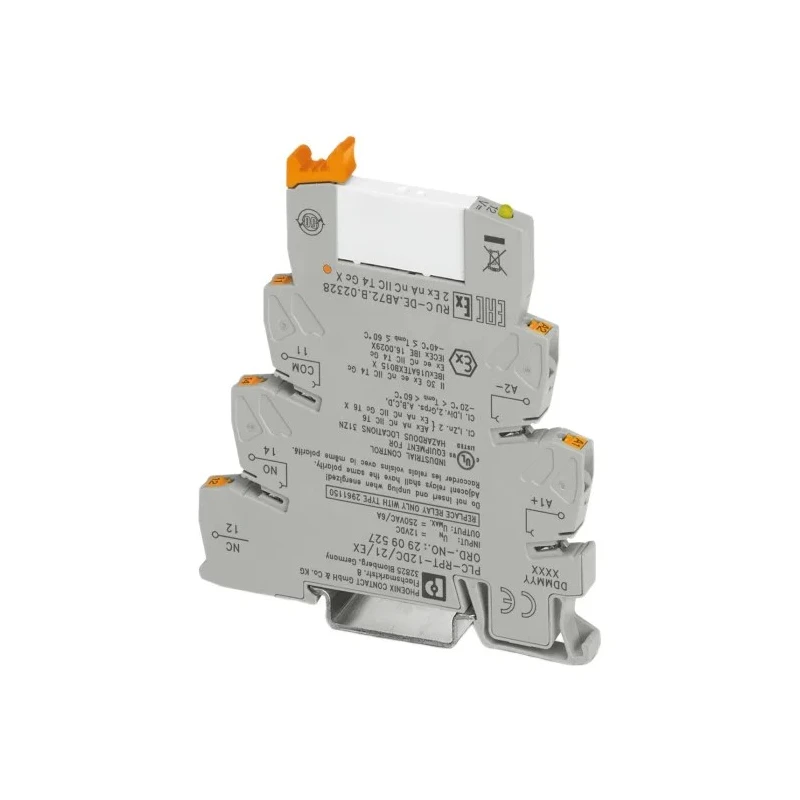 Phoenix Contact Electromechanical Interface Relay DIN Rail Mount 12V DC Coil SPDT 3mA PLC-RPT-12DC/21/EX 2909527