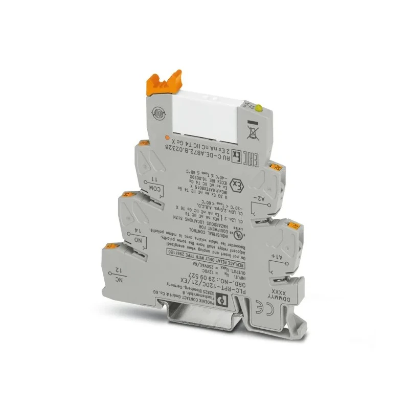 Phoenix Contact Electromechanical Interface Relay DIN Rail Mount 12V DC Coil SPDT 3mA PLC-RPT-12DC/21/EX 2909527
