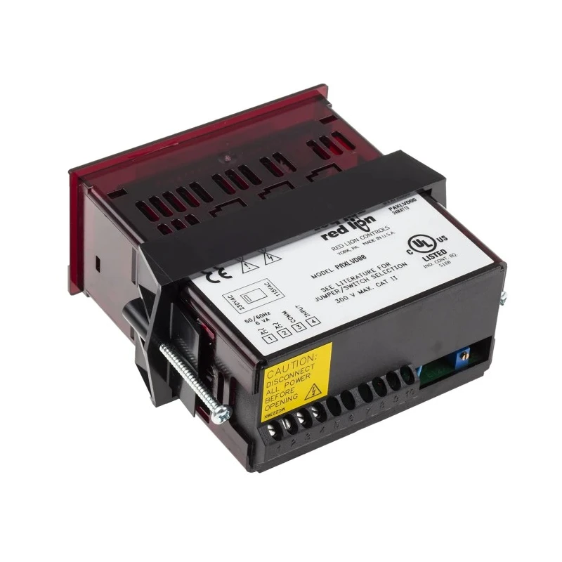 Red Lion PAXL Series Digital Voltmeter DC, LED Display 9-Digits 0.1 % rdg + 1 Digits, 44.5 mm Cutout Height, 91.4 PAXLVD00