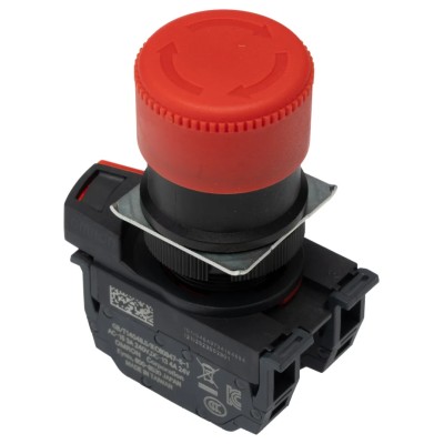 Omron Emergency Stop Push Button Panel Mount 22 mm Cutout 2 NC Contacts IP65 Red Head A22NE-P