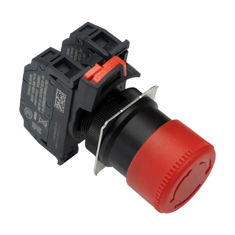 Omron Emergency Stop Push Button Panel Mount 22 mm Cutout 2 NC Contacts IP65 Red Head A22NE-P
