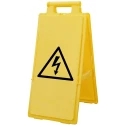 RS PRO Folding Hazard Warning Sign Electrical Hazard Polypropylene 640mm x 280mm 174-5955