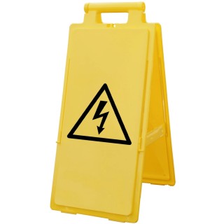 RS PRO Folding Hazard Warning Sign Electrical Hazard Polypropylene 640mm x 280mm 174-5955