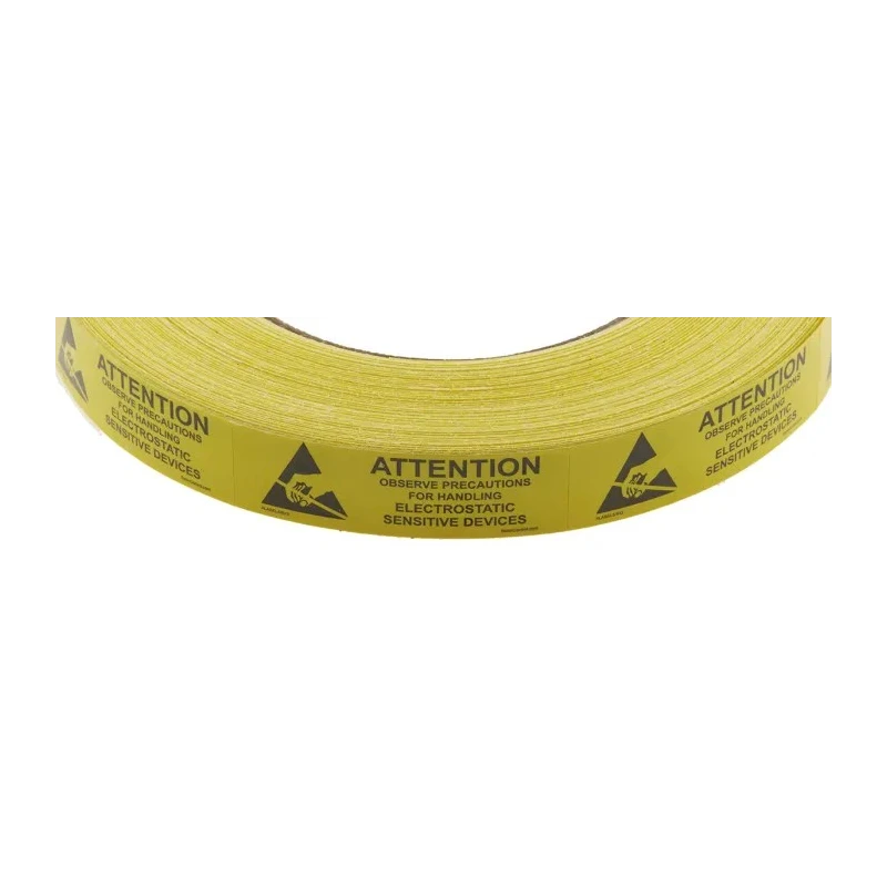 SCS Yellow Black Paper ESD Label Observe Precautions for Handling Electrostatic Sensitive Devices 16 mm x 51 mm ALABEL5/8X2