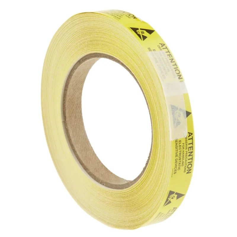 SCS Yellow Black Paper ESD Label Observe Precautions for Handling Electrostatic Sensitive Devices 16 mm x 51 mm ALABEL5/8X2