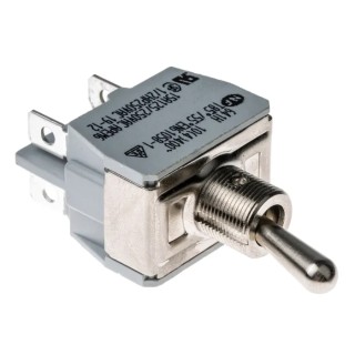 APEM Panel Mount DPST Toggle Switch On-Off, Tab Terminal, 24 V dc, 250 V ac 641H/2 250 VAC
