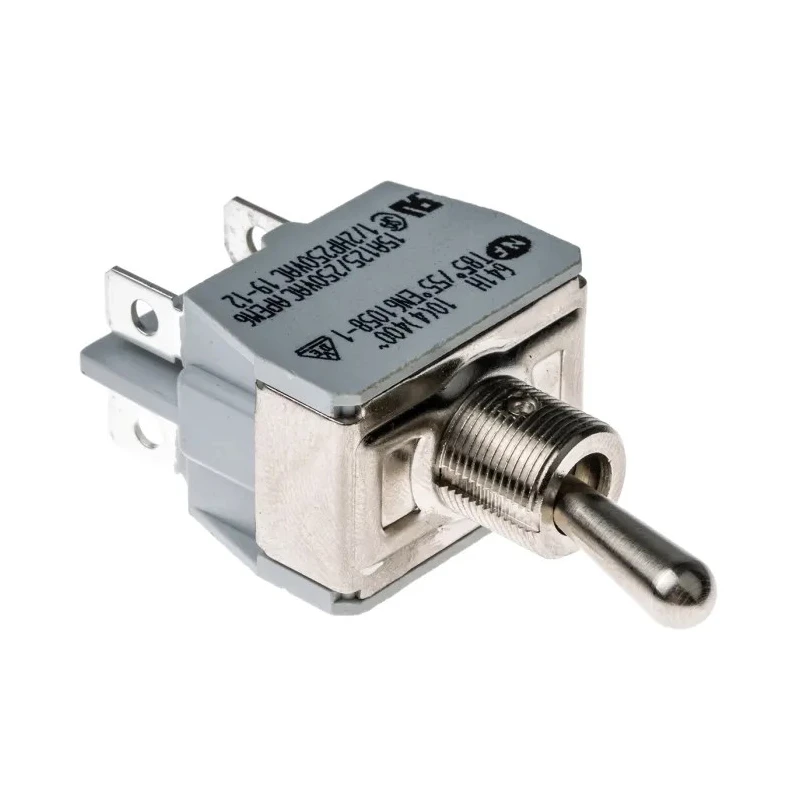 APEM Panel Mount DPST Toggle Switch On-Off, Tab Terminal, 24 V dc, 250 V ac 641H/2 250 VAC