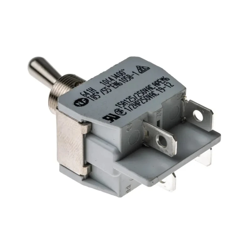 APEM Panel Mount DPST Toggle Switch On-Off, Tab Terminal, 24 V dc, 250 V ac 641H/2 250 VAC