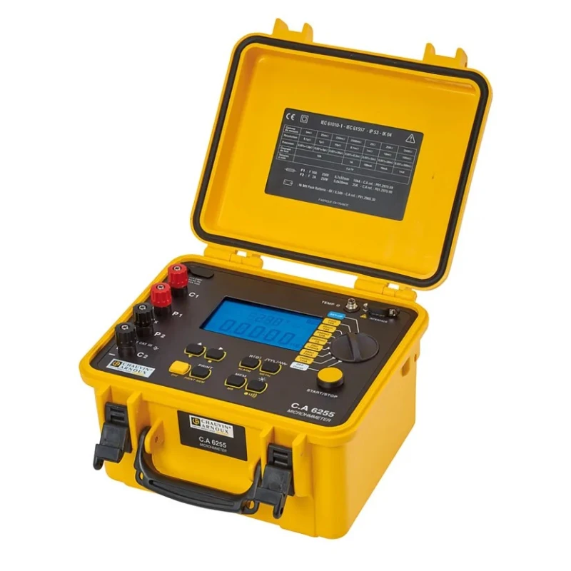 Chauvin Arnoux Handheld Ohmmeter CA 6255, 2500 Ω Max, 100 nΩ Resolution, 4 Wire Measurement P01143221