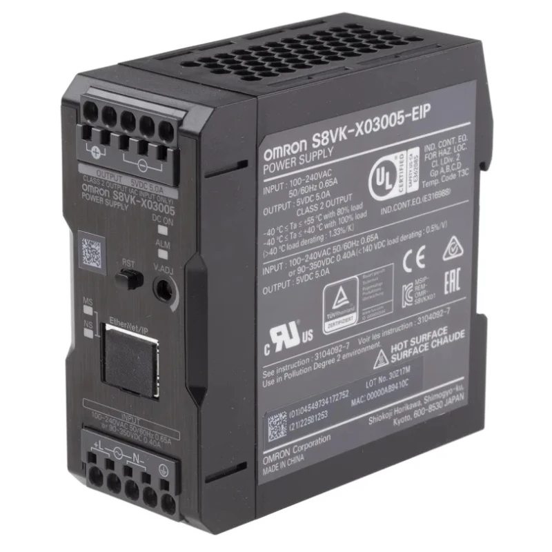 Omron S8VK-X Switched Mode DIN Rail Power Supply 264 V AC, 350 V DC Input, 5.8 V DC, 5 A Output, 30 W S8VK-X03005-EIP