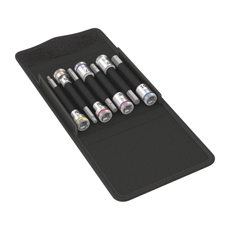 Wera 7-Piece 3/8 in Bit Socket Set Matt Chrome Plated Chrome Vanadium Steel 05003180001