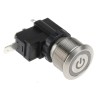 RS PRO Illuminated Push Button Switch, Latching Operation, Panel Mount, 22.2 mm Cutout, SPST, White LED, IP67, 250 175-8202