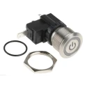 RS PRO Illuminated Push Button Switch, Latching Operation, Panel Mount, 22.2 mm Cutout, SPST, White LED, IP67, 250 175-8202