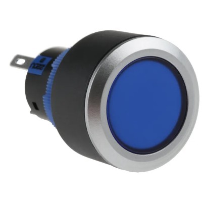 RS PRO Illuminated Push Button Switch Momentary Panel Mount SPDT Blue LED IP65 250V 3, 5A 175-8234