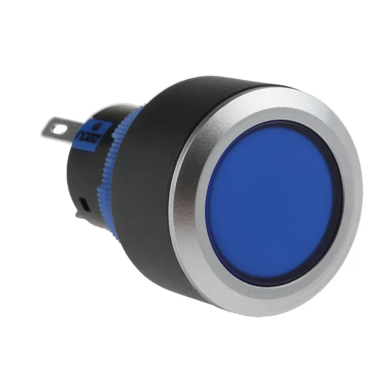RS PRO Illuminated Push Button Switch Momentary Panel Mount SPDT Blue LED IP65 250V 3, 5A 175-8234