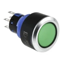 RS PRO Illuminated Momentary Push Button Switch, Panel Mount, 22.2 mm Cutout, DPDT Contact, Green LED, IP65, 250 V 175-8229