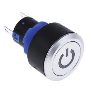 RS PRO Illuminated Momentary Push Button Switch Blue LED SPDT Panel Mount IP65 250 V AC 175-8253