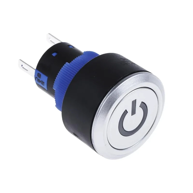 RS PRO Illuminated Momentary Push Button Switch Blue LED SPDT Panel Mount IP65 250 V AC 175-8253