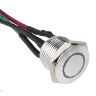 RS PRO Illuminated Push Button Switch, Momentary, Panel Mount, 16 mm Cutout, SPST, Red LED, IP67, 36 V dc 175-8529