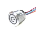 RS PRO Capacitive Switch Momentary, Latching Illuminated RGB Metallic Actuator, NPN Output, IP68, 20mm Size 175-8616