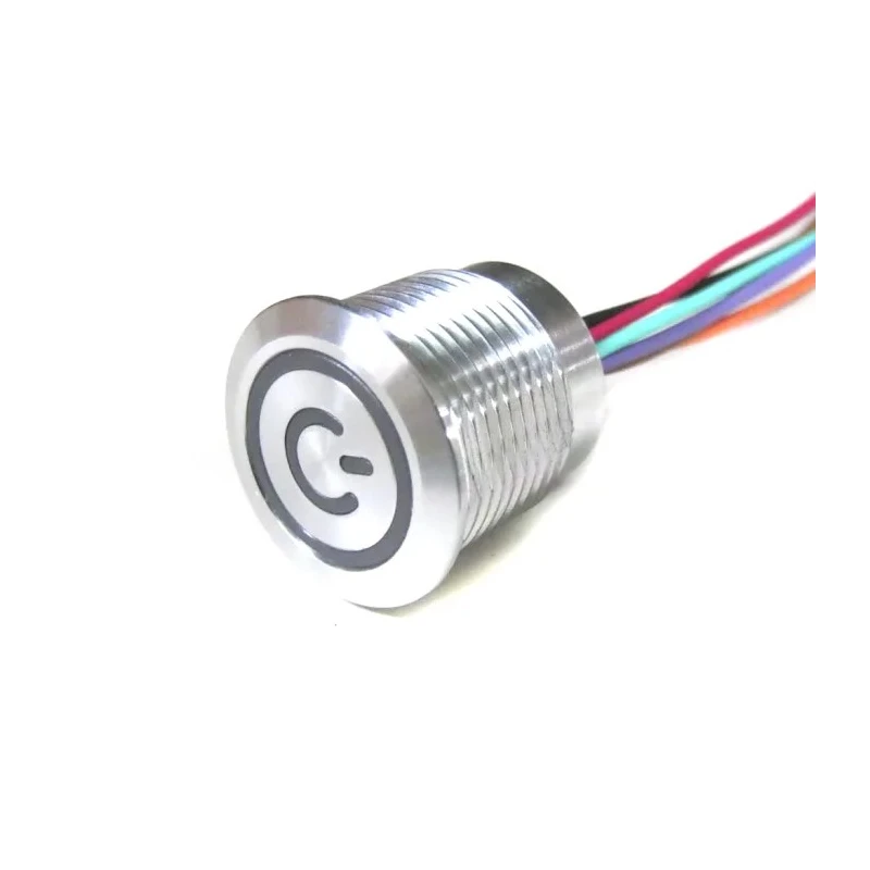 RS PRO Capacitive Switch Momentary, Latching Illuminated RGB Metallic Actuator, NPN Output, IP68, 20mm Size 175-8616