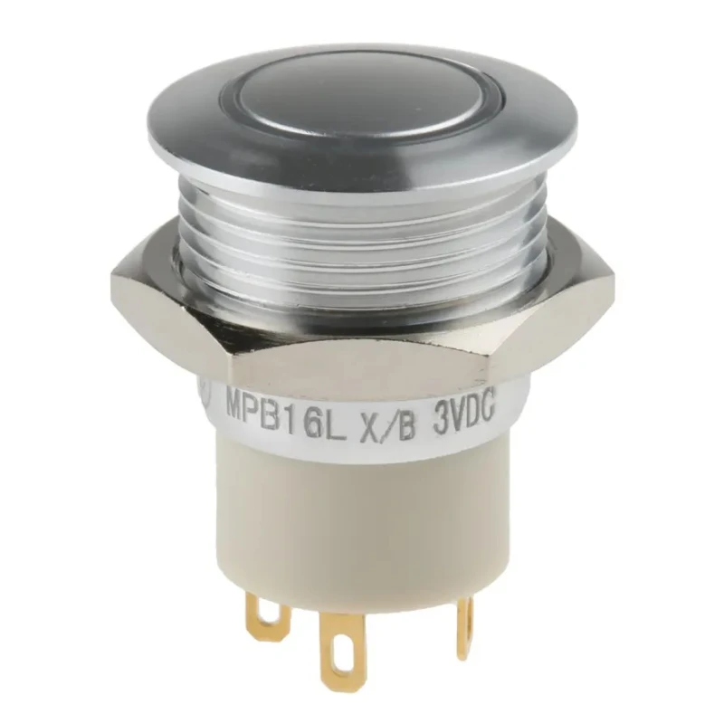 RS PRO Illuminated Push Button Switch, Latching Operation, Panel Mount, 16 mm Cutout, SPST Contact, Blue LED, IP67 175-9156