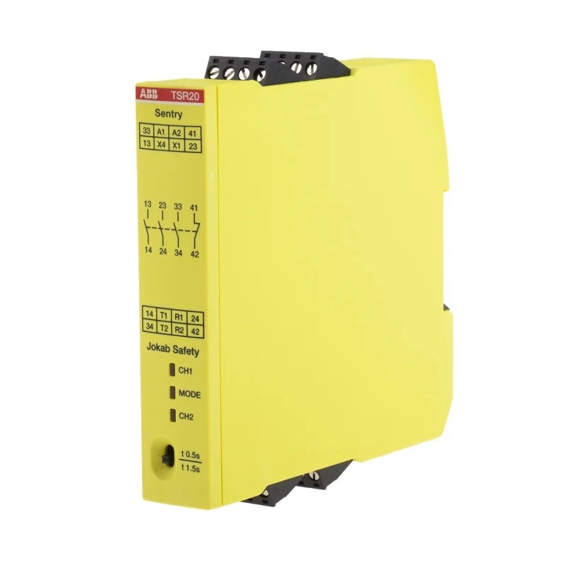 ABB Jokab 24V DC Safety Relay, 4 Safety Contacts, 3 NO/1 NC, Multi-Reset, Screw Terminal, CE Certified TSR20
