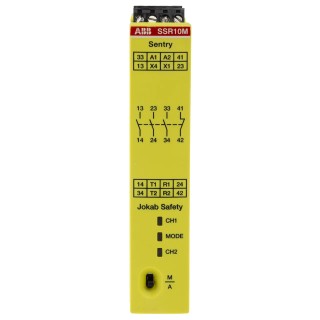 ABB Jokab 375V DC Safety Relay with 4 Safety Contacts and 3 NO/1 NC Contact Configuration SSR10M